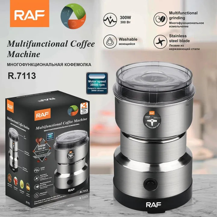 RAF Multi-functional Stainless Steel Coffee & Spice Grinder – Model R.7113