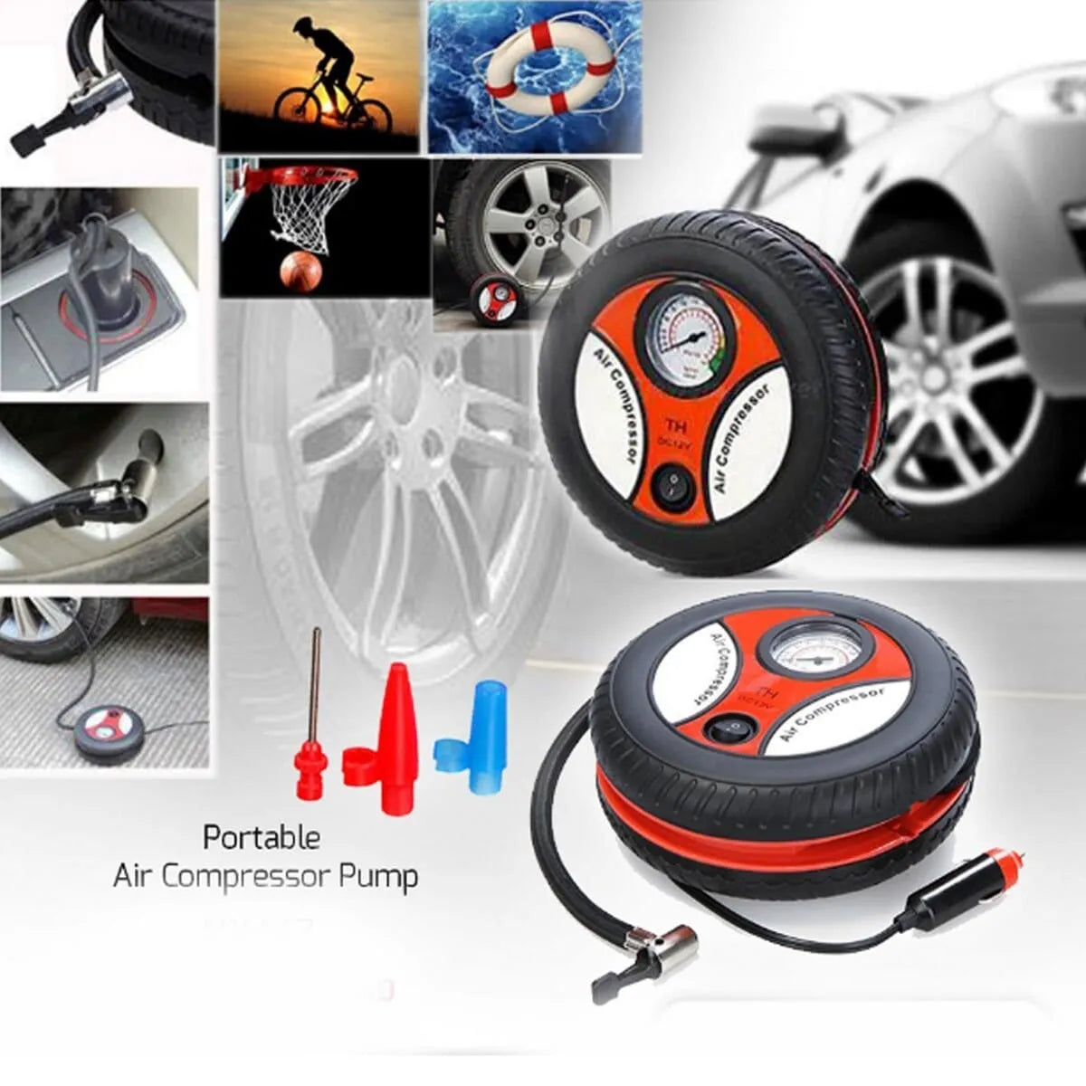 DC 12V Portable Electric Car Tire Inflator & Air Compressor* 🚗💨