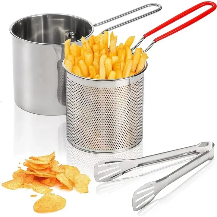*Stainless Steel Mini Deep Fryer Pot – Compact Cooking Solution* 🍟✨