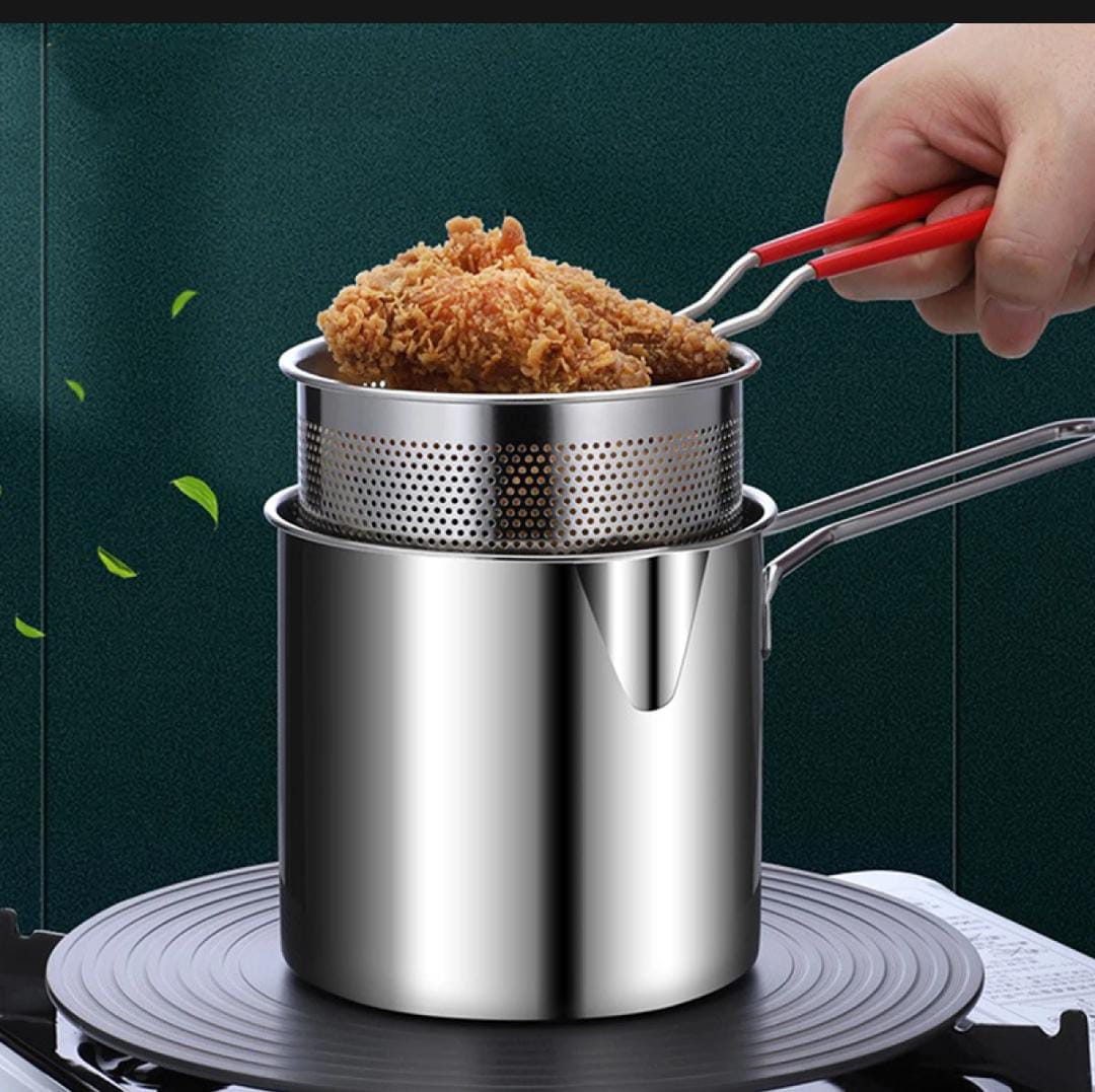 *Stainless Steel Mini Deep Fryer Pot – Compact Cooking Solution* 🍟✨