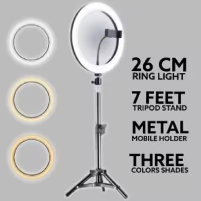 26 cm Ring Light with 7 Feet Tripod Stand – Professional Content Creation Setup* 🎬✨