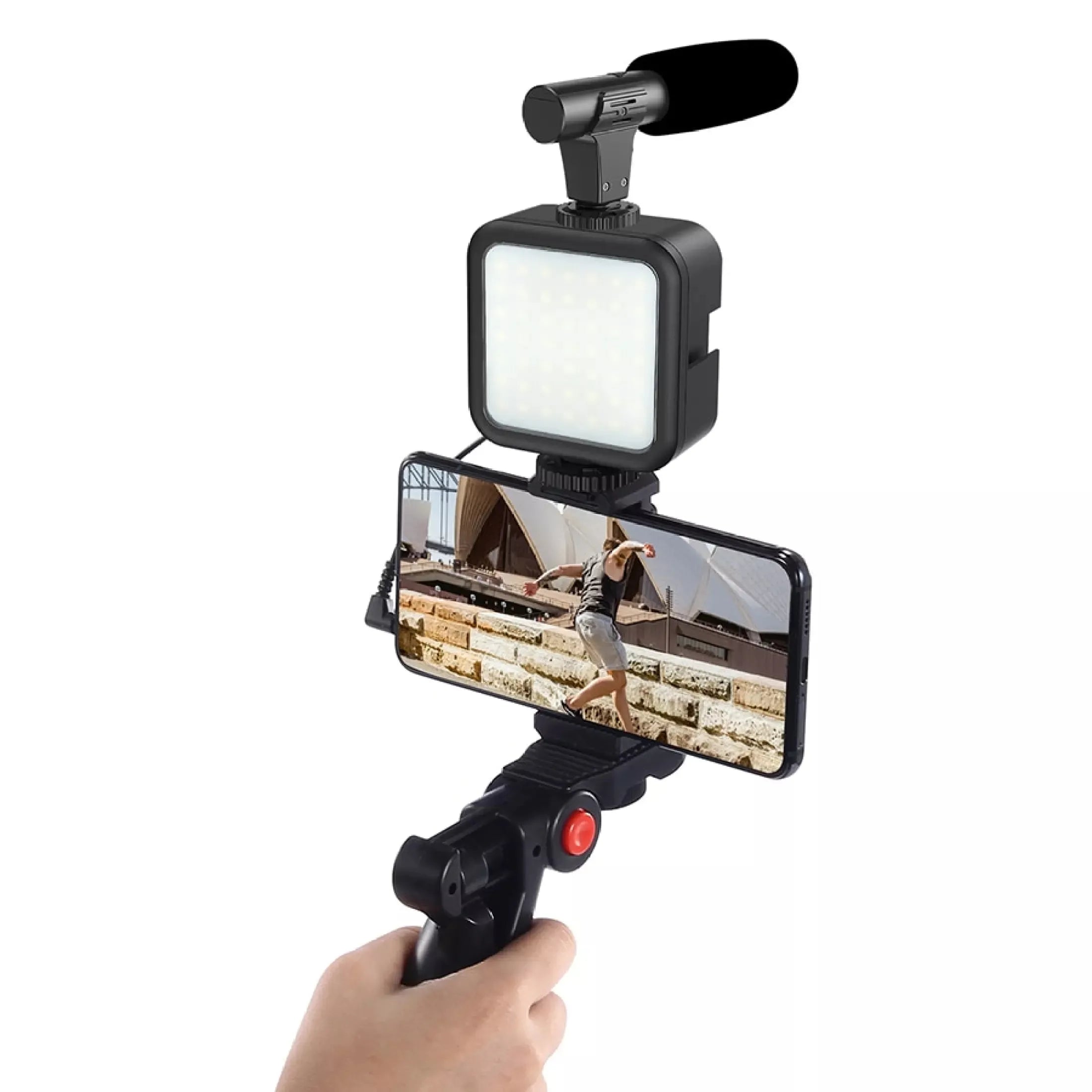 ProStream 4-in-1 Smartphone Vlogging Kit – Ultimate Content Creator Rig with LED Lighting & Shotgun Mic