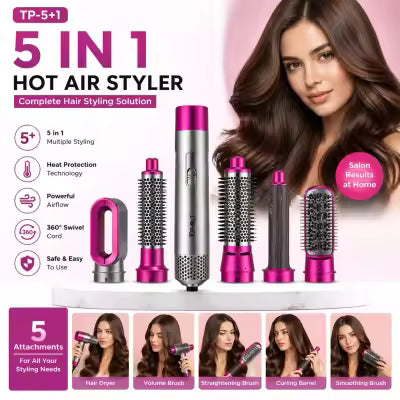 5-in-1 Professional Hair Styler & Hot Air Comb