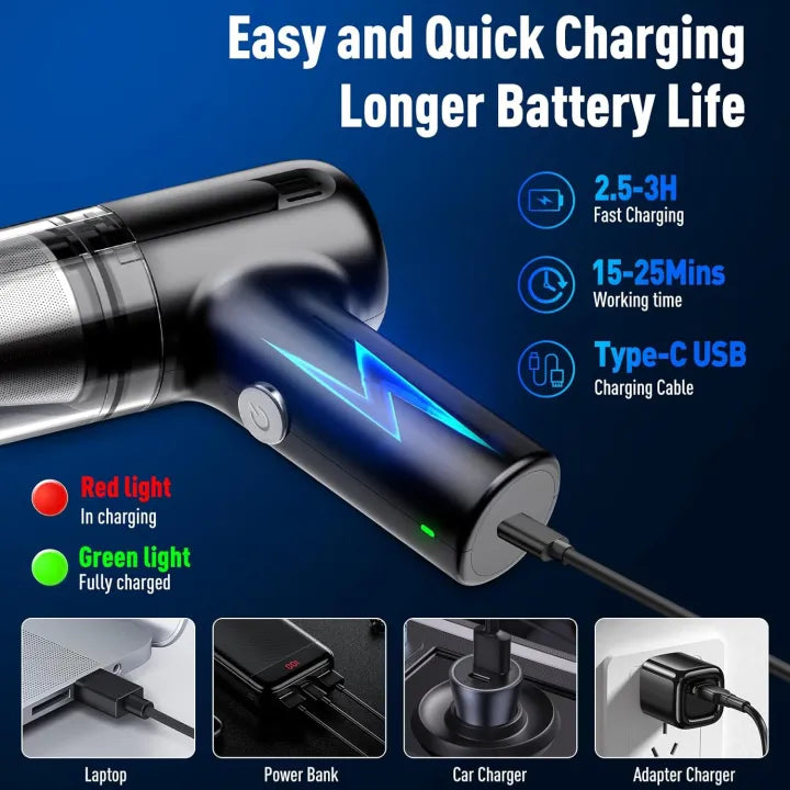 Portable Wireless Car Vacuum Cleaner – 6000Pa High Suction* 🚗💨