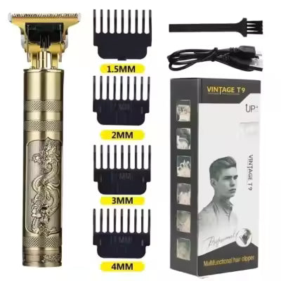 Professional Vintage T-Blade Hair Trimmer – Dragon Embossed Metal Body