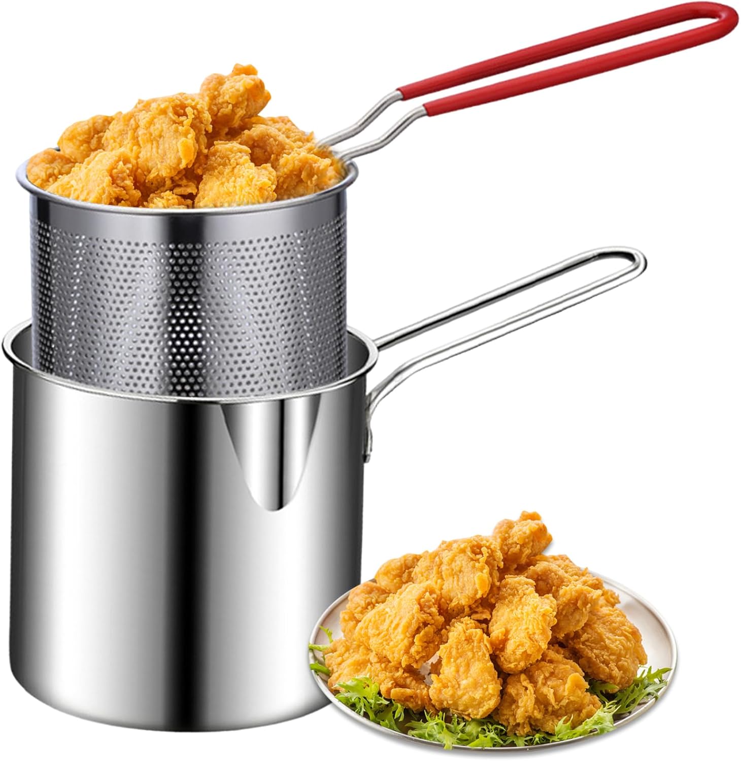 *Stainless Steel Mini Deep Fryer Pot – Compact Cooking Solution* 🍟✨