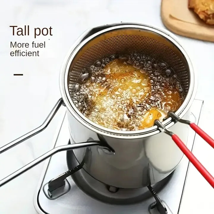 *Stainless Steel Mini Deep Fryer Pot – Compact Cooking Solution* 🍟✨