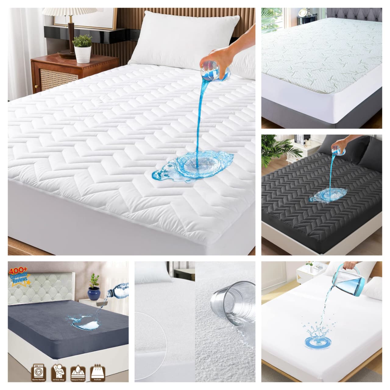 100% Waterproof Mattress Protector – Durable 2-Layer Design 🛏️💦