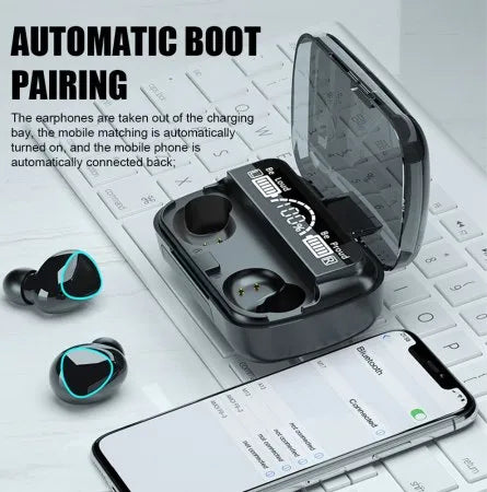 M10 TWS Wireless Earbuds – Bluetooth 5.1 Stereo Sound & Power Bank Case 🎧🔋