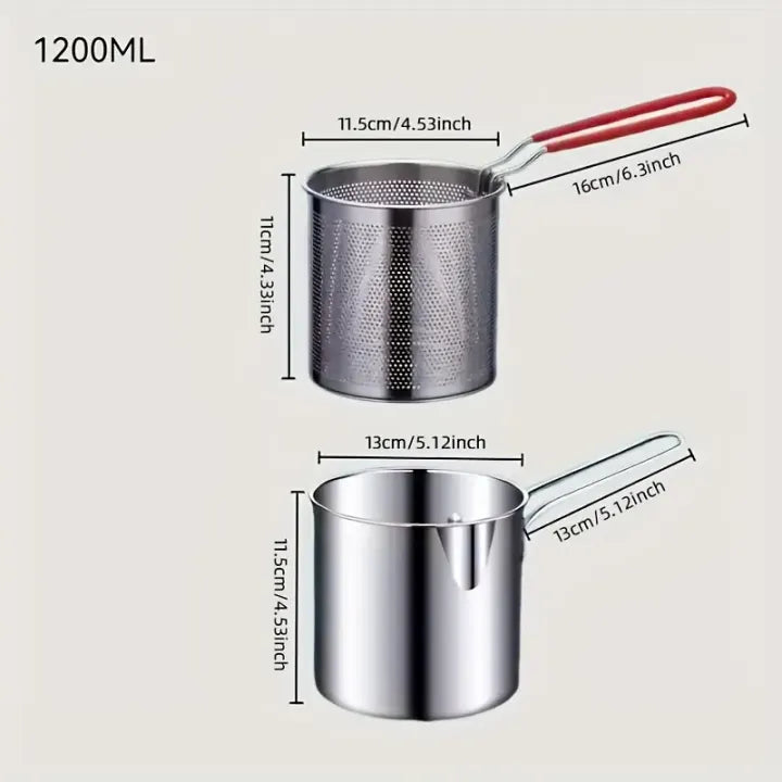 *Stainless Steel Mini Deep Fryer Pot – Compact Cooking Solution* 🍟✨