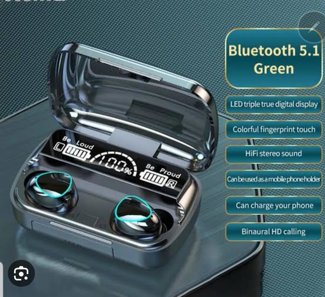 M10 TWS Wireless Earbuds – Bluetooth 5.1 Stereo Sound & Power Bank Case 🎧🔋