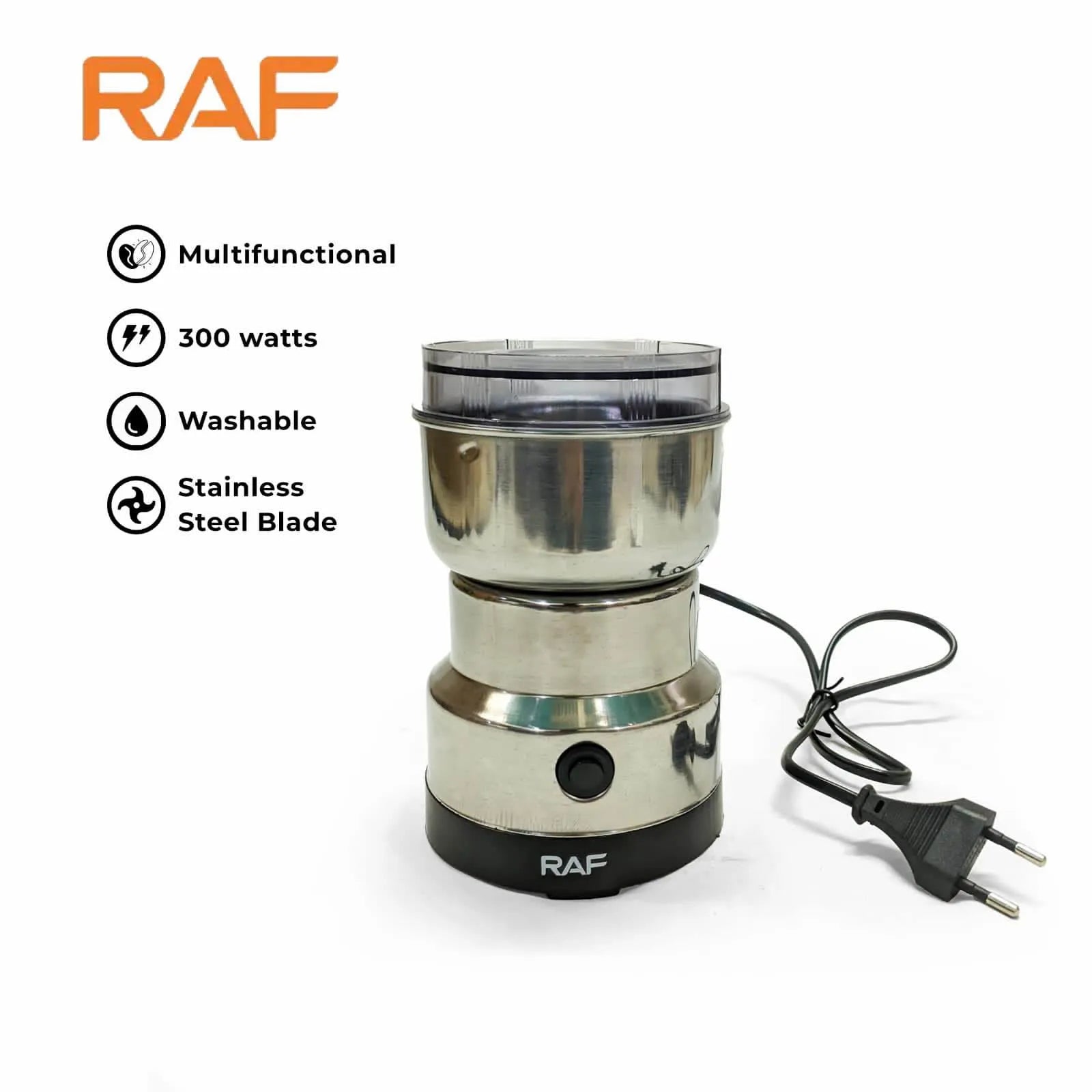RAF Multi-functional Stainless Steel Coffee & Spice Grinder – Model R.7113