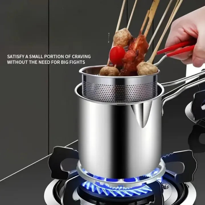 *Stainless Steel Mini Deep Fryer Pot – Compact Cooking Solution* 🍟✨