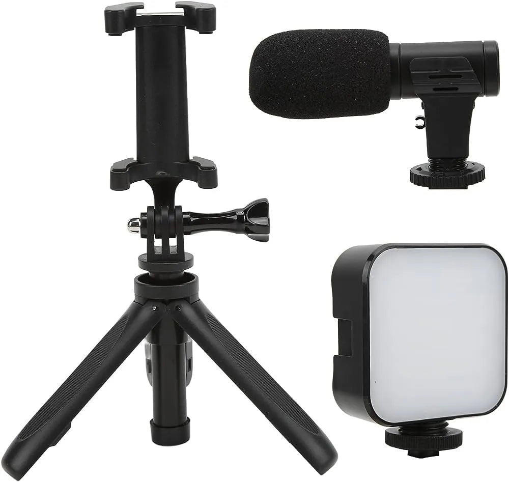 ProStream 4-in-1 Smartphone Vlogging Kit – Ultimate Content Creator Rig with LED Lighting & Shotgun Mic