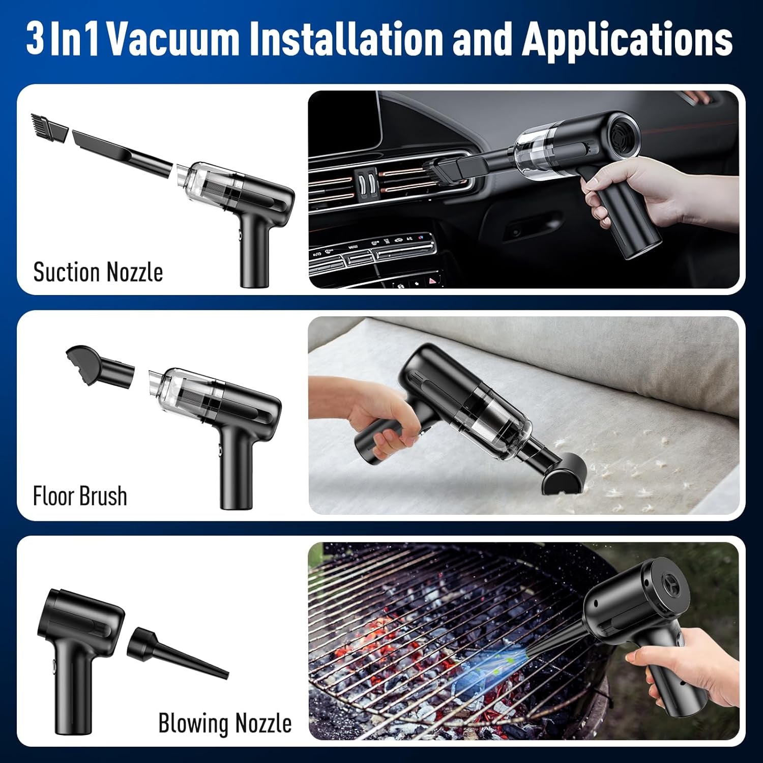 Portable Wireless Car Vacuum Cleaner – 6000Pa High Suction* 🚗💨