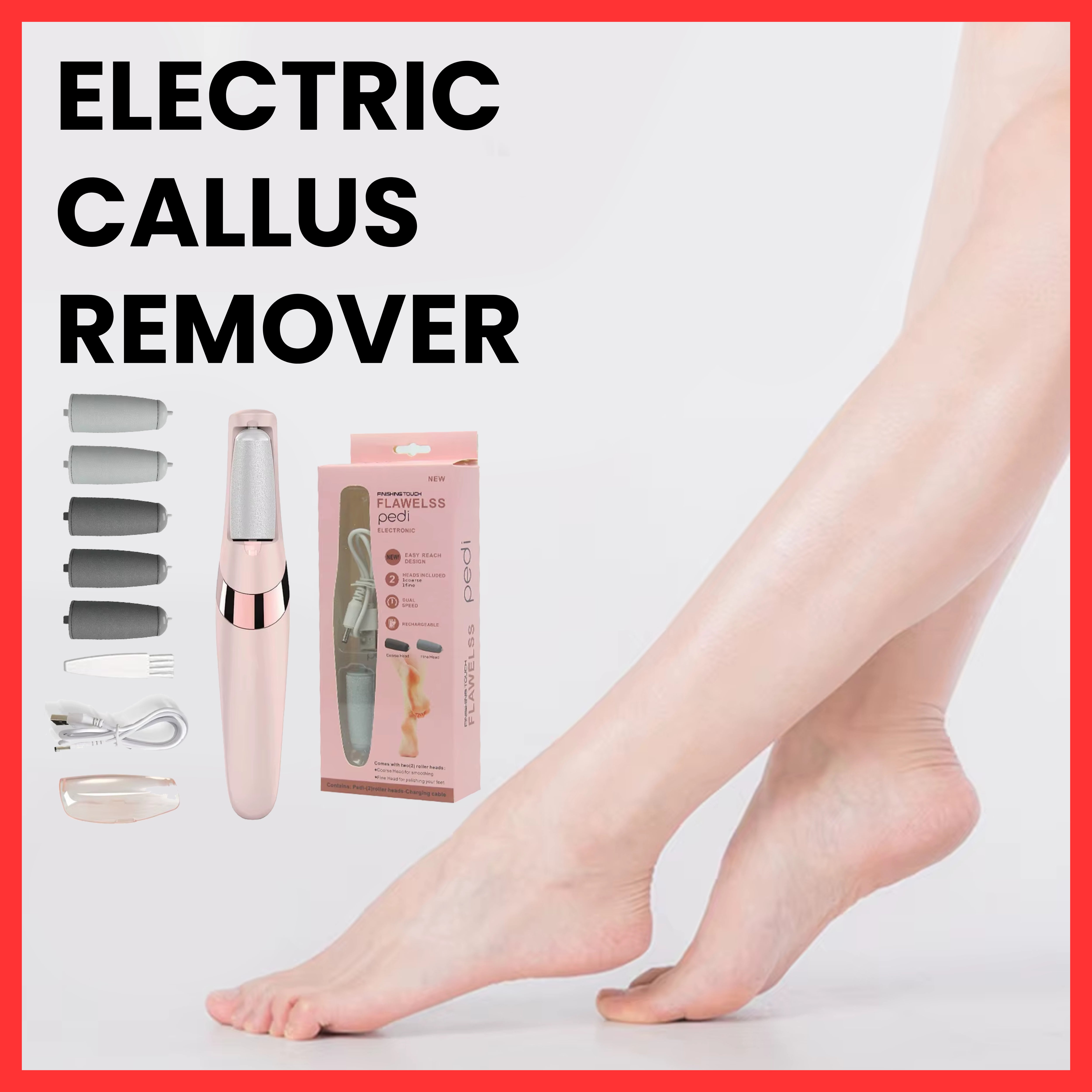*Electric Foot File & Callus Remover – Smooth Feet in Minutes* 👣
