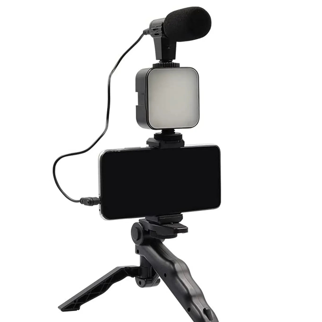 ProStream 4-in-1 Smartphone Vlogging Kit – Ultimate Content Creator Rig with LED Lighting & Shotgun Mic