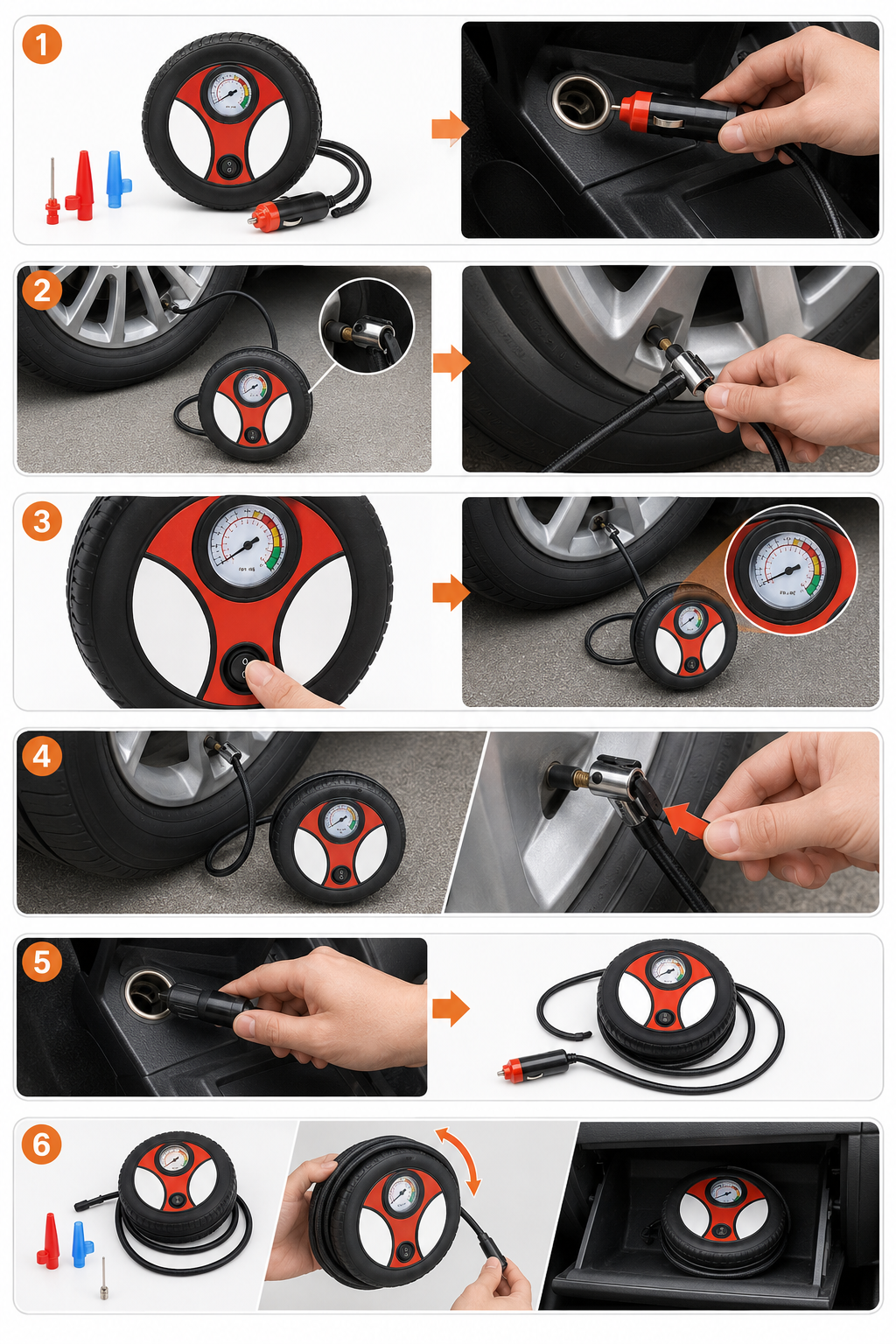 DC 12V Portable Electric Car Tire Inflator & Air Compressor* 🚗💨
