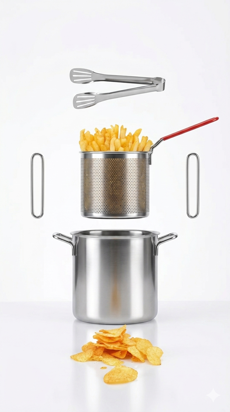 *Stainless Steel Mini Deep Fryer Pot – Compact Cooking Solution* 🍟✨