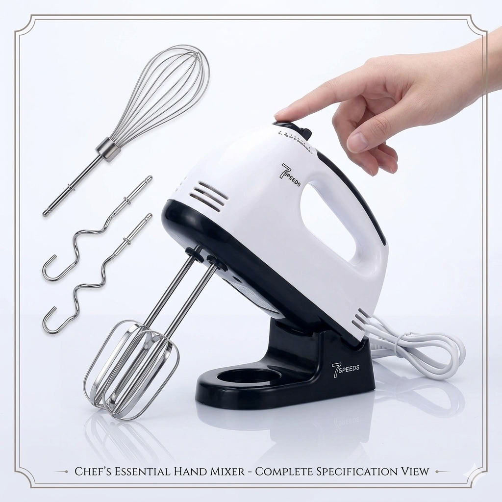 7-Speed Electric Hand Mixer – 180W High Power* 🍰🥣