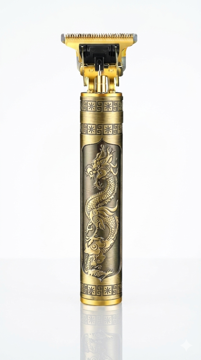 Professional Vintage T-Blade Hair Trimmer – Dragon Embossed Metal Body